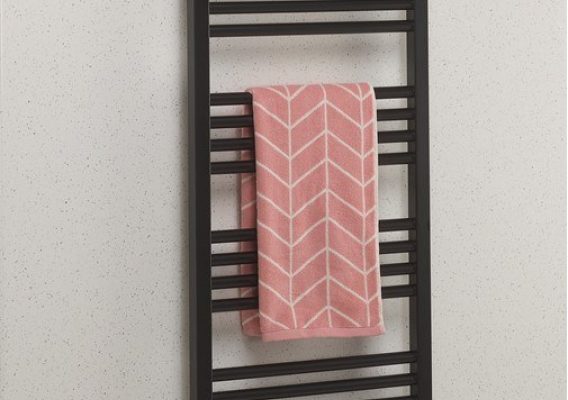 1380x480mm Matt Black Towel Warmer