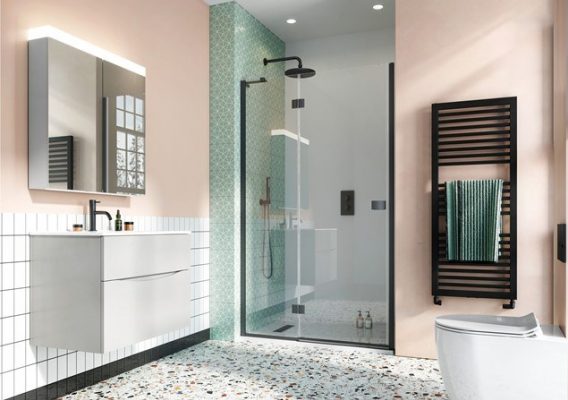 800mm Hinged Door - Matt Black